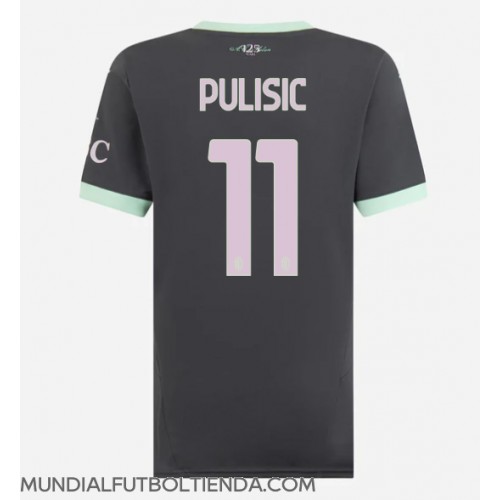 Camiseta AC Milan Christian Pulisic #11 Tercera Equipación Replica 2024-25 para mujer mangas cortas